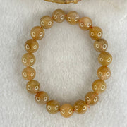 Average Grade Natural Golden Rutilated Quartz Beads Bracelet 26.77g 15.5cm 10.4mm 19 Beads - Huangs Jadeite and Jewelry Pte Ltd