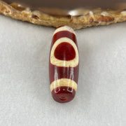 Natural Powerful Tibetan Old Oily Red White Agate One Eye Earth Element Dzi Bead Heavenly Master (Tian Zhu) 一眼土元素天珠 10.60g 37.9 by 13.5mm - Huangs Jadeite and Jewelry Pte Ltd