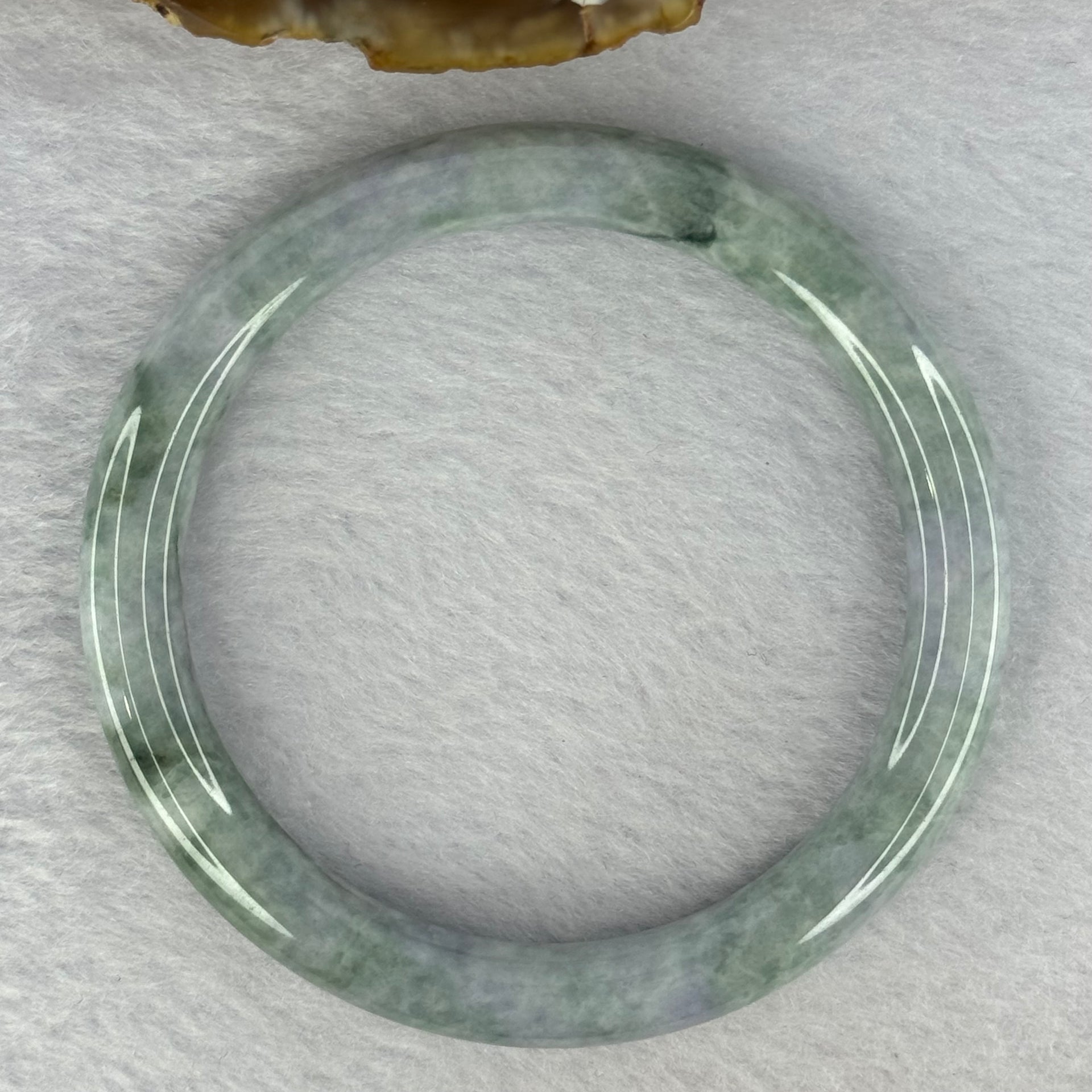 Type A Deep Lavender and Green Piao Hua Jadeite Bangle 34.03g Internal Diameter 55.8mm 8.0 by 8.0mm (Internal Line) - Huangs Jadeite and Jewelry Pte Ltd