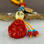 Natural Red Cinnabar Milo Buddha Pendent 15.90g 25.6 by 21.5 by 10.3mm - Huangs Jadeite and Jewelry Pte Ltd