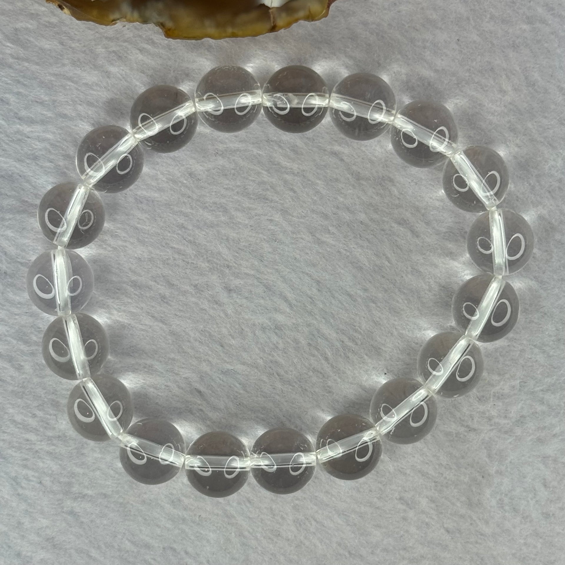Natural Clear Quartz Bracelet 天然白水晶手链 30.51g 17cm 10.6mm 19 Beads - Huangs Jadeite and Jewelry Pte Ltd