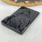 Type A Opaque Black Jadeite Jesus Christ Pendant 45.05g 58.8 by 38.9 by 8.8mm - Huangs Jadeite and Jewelry Pte Ltd