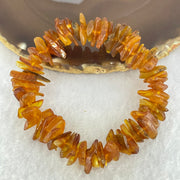 Natural Amber Raw Stone Irregular Beads Bracelet 天然蜜蜂蜡原石手链 21.38g 19cm 16.9 by 8.6 by 3.0mm 71pcs - Huangs Jadeite and Jewelry Pte Ltd