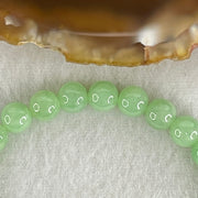 Type A Intense Bright Apple Green Jadeite Beads Bracelet 11.46g 15cm 6.1mm 30 Beads - Huangs Jadeite and Jewelry Pte Ltd