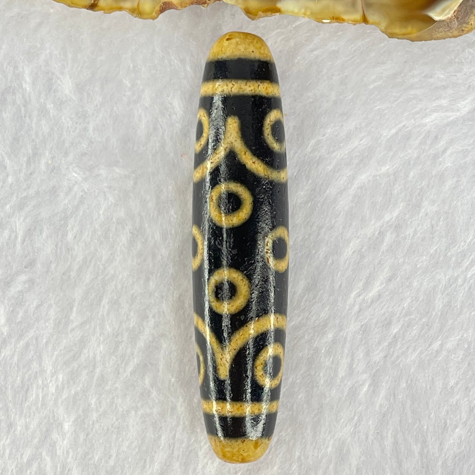 Natural Powerful Tibetan Old Oily Dark and Light Brown Agate 15 Eyes Dzi Bead Heavenly Master (Tian Zhu) 十五眼天诛 15.52g 58.5 by 13.3mm - Huangs Jadeite and Jewelry Pte Ltd