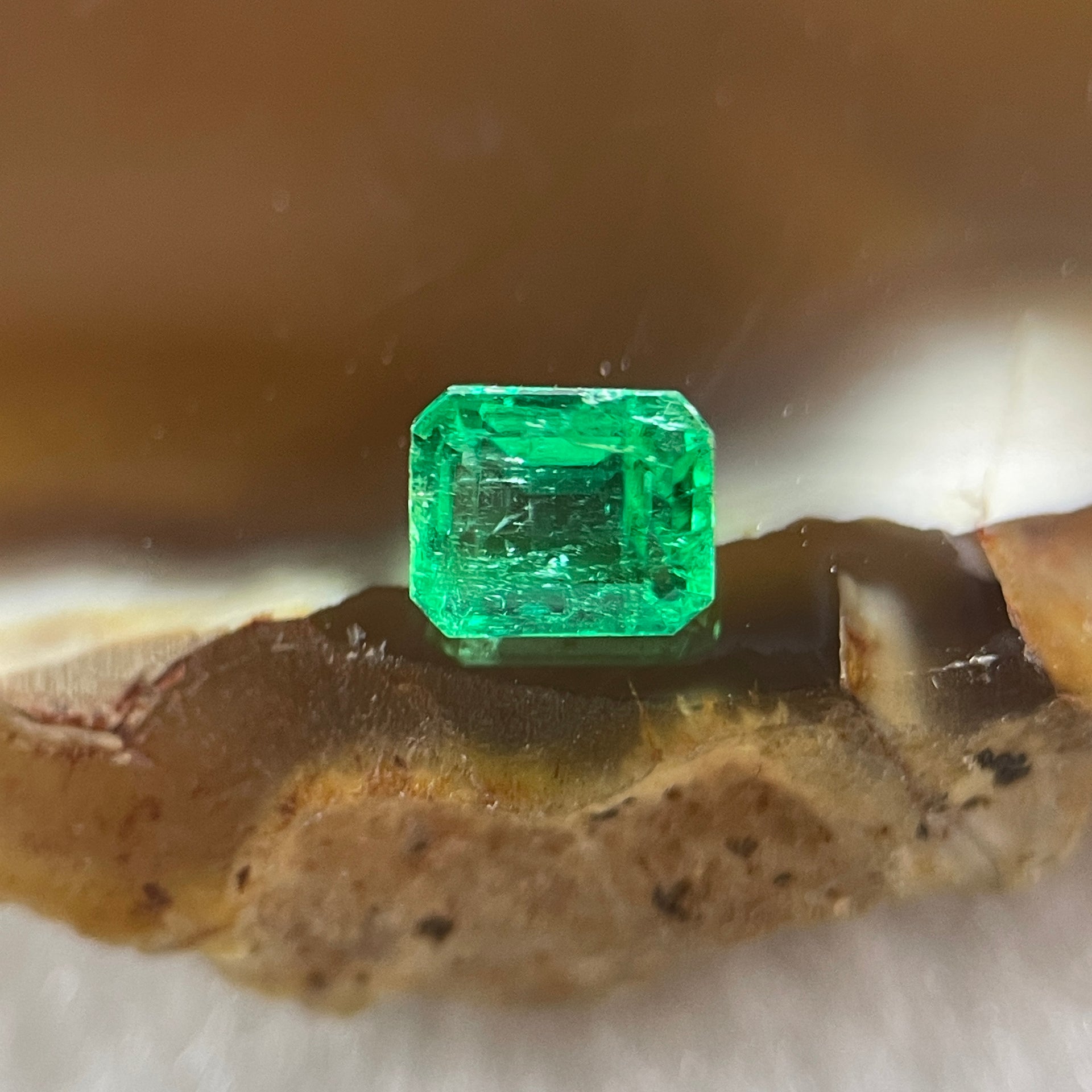 Natural Colombia Green Emerald (Beryl) Cut-Cornered Rectangular step cut 0.51ct 5.0 by 4.2 by 3.1mm - Huangs Jadeite and Jewelry Pte Ltd