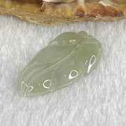 Type A Semi Icy Light Blueish Green Jadeite Leaf Pendant 2.06g 26.7 by 15.0 by 3.5mm - Huangs Jadeite and Jewelry Pte Ltd