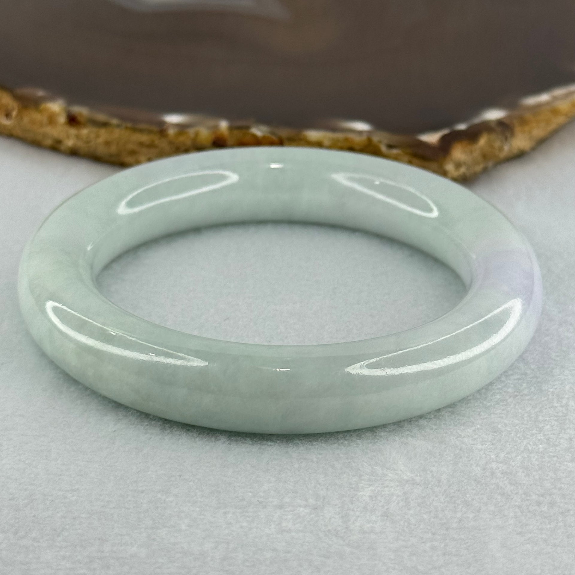 Type A Light Blueish Green and Lavender Jadeite Bangle Internal Diameter 56.7mm 82.96g 13.0 by 11.8mm (Close to Perfect) - Huangs Jadeite and Jewelry Pte Ltd