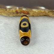 Natural Powerful Tibetan Old Oily Agate 3 Eyes Dzi Bead Heavenly Master (Tian Zhu) 三眼天诛 7.02g 37.7 by 11.3mm - Huangs Jadeite and Jewelry Pte Ltd