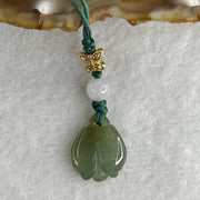 Natural Type A Semi Icy Green Jadeite Flower Charm 2.31g 16.8 by 13.3 by 4.3mm - Huangs Jadeite and Jewelry Pte Ltd