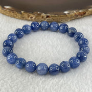 Natural Blue Kyanite Beads Bracelet 28.18g 15.5cm 9.4mm 21 Beads - Huangs Jadeite and Jewelry Pte Ltd