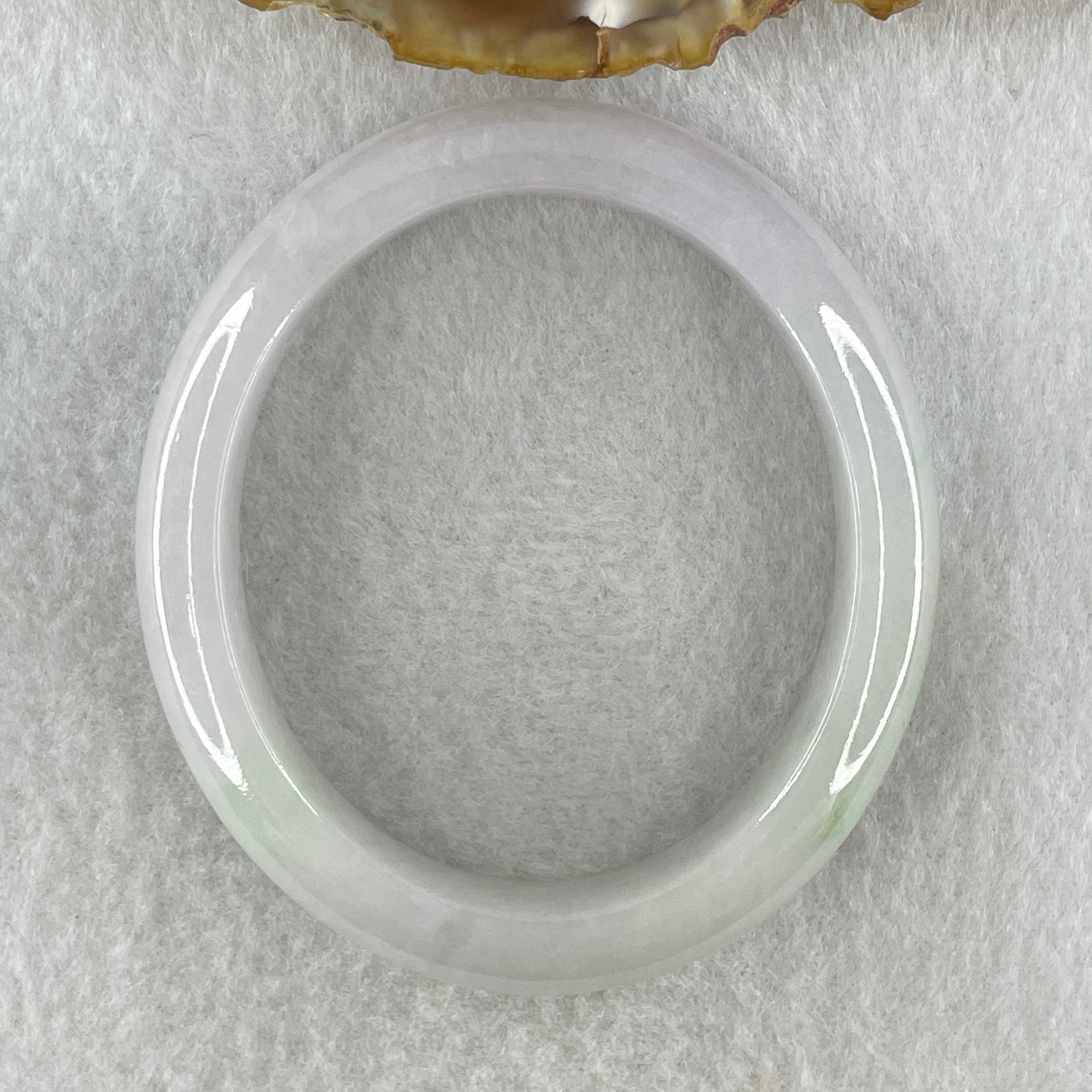 Type A Natural Jelly Lavender Light Green Jadeite Oval Bangle 41.51g Inner Diameter 52.7mm 11.8 by 7.4mm (Very Slight Internal Lines) - Huangs Jadeite and Jewelry Pte Ltd