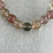 Natural Pinkish with Green Rabbit Hair Rutilated Quartz Beads Bracelet 20.16g 16cm 9.2mm 22Beads - Huangs Jadeite and Jewelry Pte Ltd