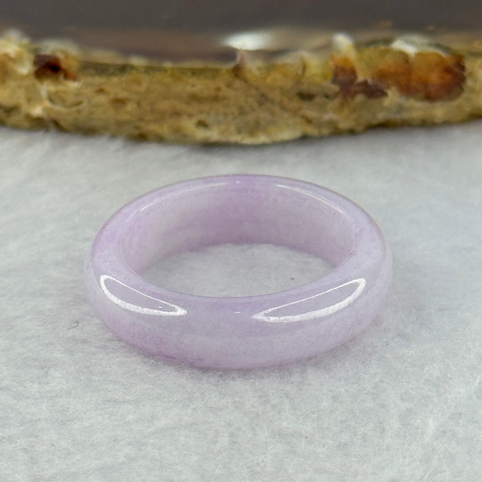 Type A Lavender Jadeite Ring 4.35g 6.9 by 3.7mm US9.5 HK21 - Huangs Jadeite and Jewelry Pte Ltd