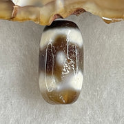 Natural Powerful Tibetan Old Oily Agate 3 Eyes Dzi Bead Heavenly Master (Tian Zhu) 三眼天诛 3.29g 19.3 by 10.5mm - Huangs Jadeite and Jewelry Pte Ltd