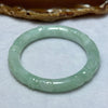 Type A Sky Blue Jadeite Bamboo and Ruyi Bangle 41.52g 9.9 by 9.7mm Internal Diameter 50.9mm - Huangs Jadeite and Jewelry Pte Ltd