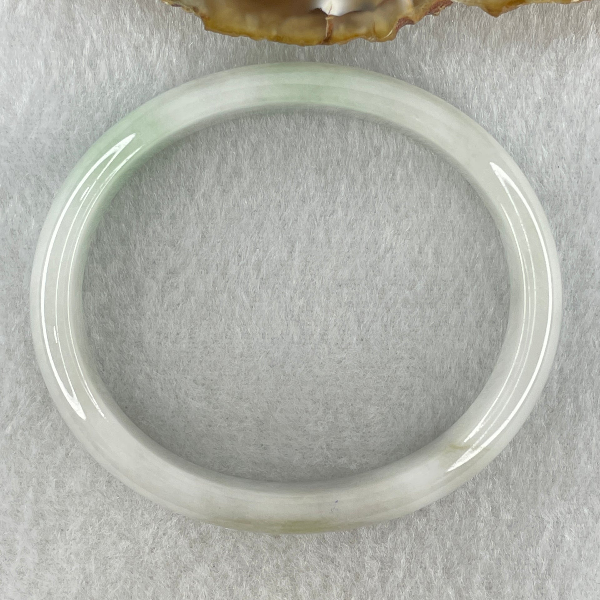 Natural Type A Faint Green Faint Lavender Jadeite Oval Bangle 33.20g Inner Diameter 54.9mm 11.7 by 6.3mm (Very Very Slight Internal Lines) - Huangs Jadeite and Jewelry Pte Ltd