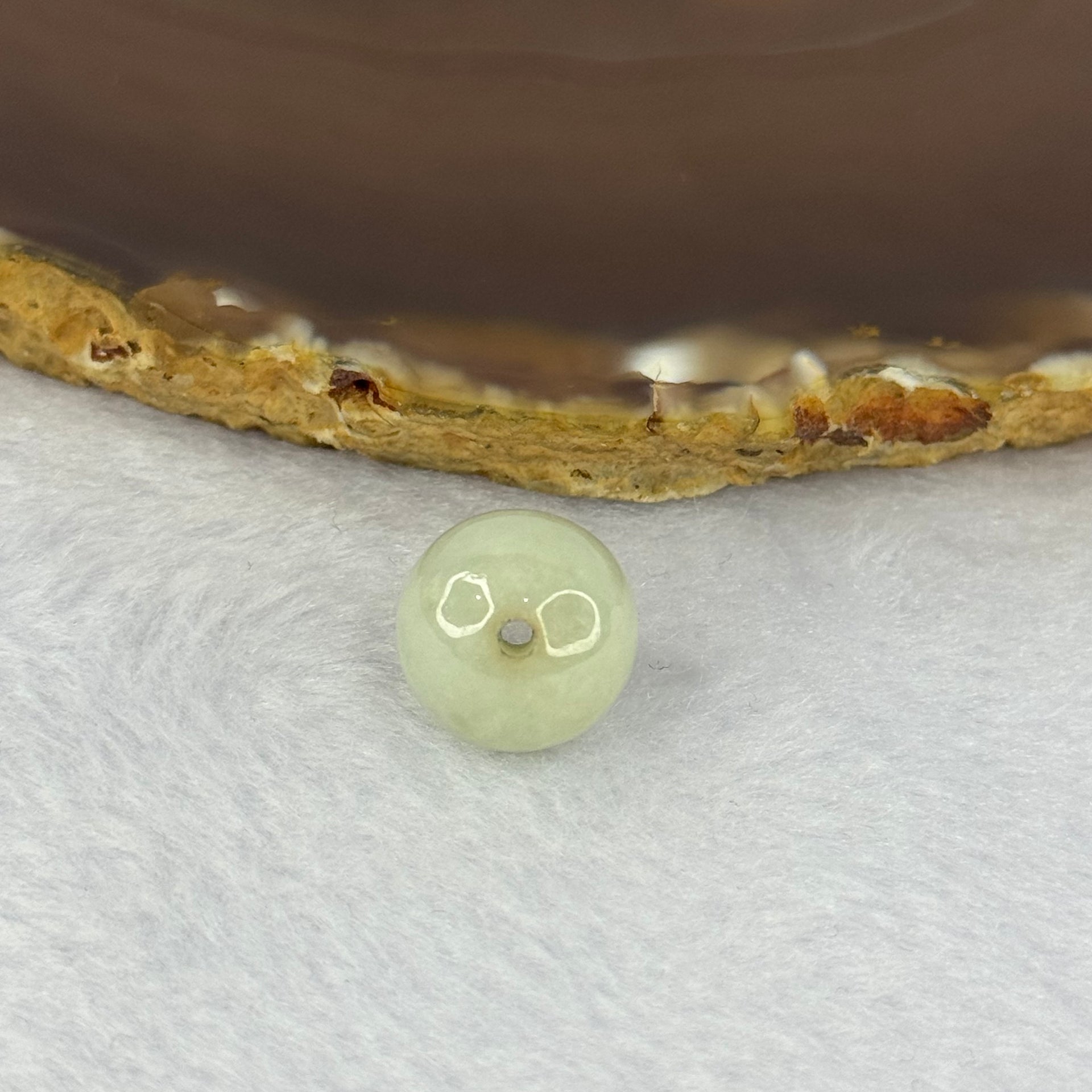 Type A Sky Blue Jadeite Bead for Bracelet/Necklace/Earrings/Ring 4.44g 13.8mm - Huangs Jadeite and Jewelry Pte Ltd
