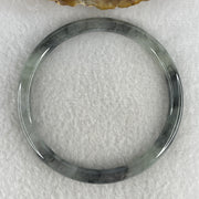 Natural Type A Wuji Grey Jadeite Bangle | 59.3mm Inner Diameter (19.10g 5.5x6.1mm | Very Slight External Rough | Yin-Yang Harmony & Spiritual Protection) - Huangs Jadeite and Jewelry Pte Ltd