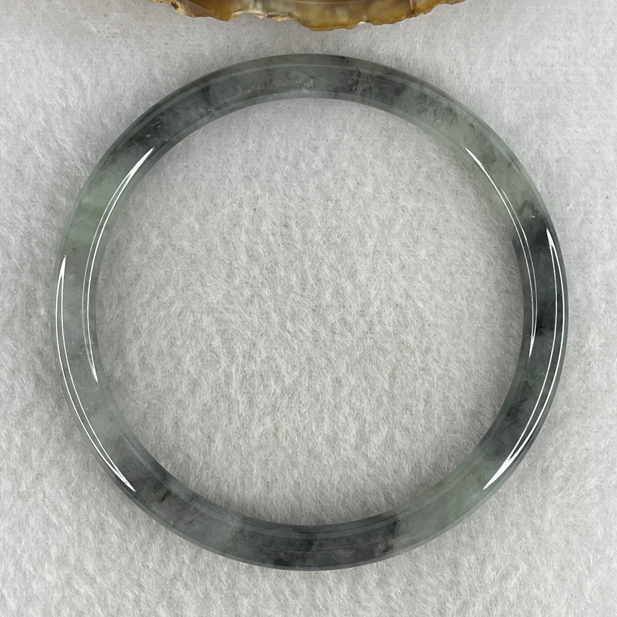 Natural Type A Wuji Grey Jadeite Bangle | 59.3mm Inner Diameter (19.10g 5.5x6.1mm | Very Slight External Rough | Yin-Yang Harmony & Spiritual Protection) - Huangs Jadeite and Jewelry Pte Ltd