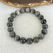 Good Grade Natural Grey Rabbit Hair Rutilated Quartz Beads Bracelet 30.94g 17cm 10.8mm 19 Beads - Huangs Jadeite and Jewelry Pte Ltd