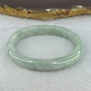 Type A Light Green with Lavender Jadeite Oval Bangle 28.33g Internal Diameter 52.1mm 9.5 by 6.5mm (Very Slight Internal Line) - Huangs Jadeite and Jewelry Pte Ltd