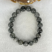 Good Grade Natural Grey Rabbit Hair Rutilated Quartz Beads Bracelet 30.94g 17cm 10.8mm 19 Beads - Huangs Jadeite and Jewelry Pte Ltd
