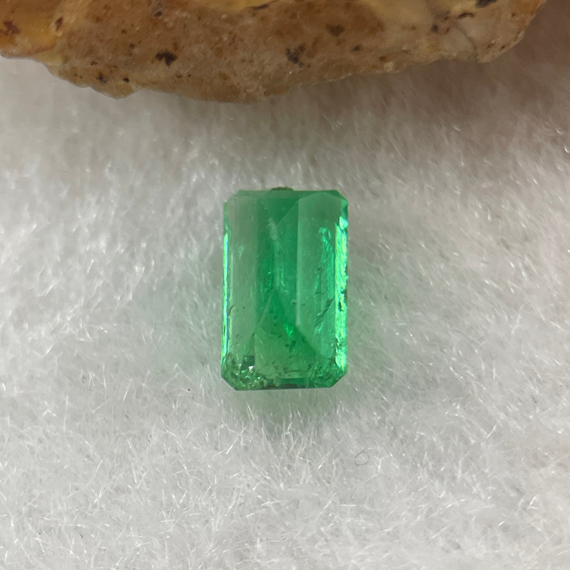 Natural Colombia Green Emerald (Beryl) Cut-Cornered Rectangular step cut 0.64ct 6.8 by 4.0 by 3.1mm - Huangs Jadeite and Jewelry Pte Ltd