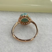 Natural Larimar in S925 Silver Rose Gold Color Ring (Adjustable Size) 1.93g 9.0 by 5.5mm - Huangs Jadeite and Jewelry Pte Ltd