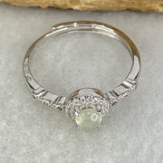 Type A Semi Icy Light Lavender Cabochon Jadeite in S925 Sliver Ring (Adjustable Size) 1.43g 4.2 by 2.5mm - Huangs Jadeite and Jewelry Pte Ltd