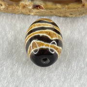 Natural Powerful Tibetan Old Oily Agate Double Tiger Tooth Daluo Dzi Bead Heavenly Master (Tian Zhu) 双虎呀天诛 5.38g 19.2 by 14.1mm - Huangs Jadeite and Jewelry Pte Ltd