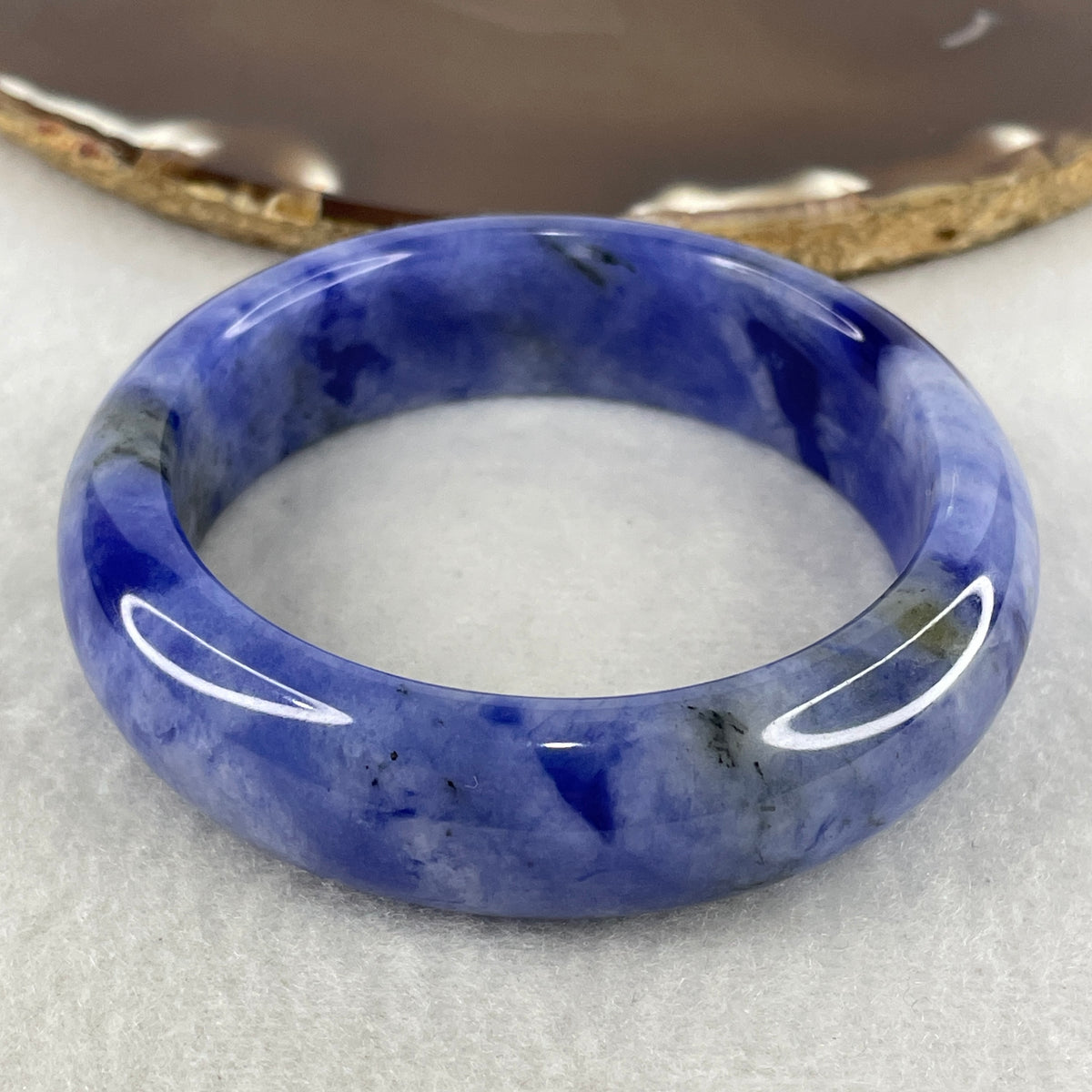 Natural Blue Sodalite Bangle | (59.52g | 55.1mm Inner Diameter | 16.7x8.8mm | Slight Natural Internal Line | Synergy, Mental Clarity, Truth, Emotional Balance & Wisdom Magnet)