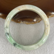 Natural Type Green with Reddish Brown Piao Hua Jadeite Bangle 62.49g Inner Diameter 55.5mm 15.4 by 8.0mm (Slight Internal Line) - Huangs Jadeite and Jewelry Pte Ltd