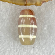 Natural Powerful Tibetan Old Oily Agate 3-Lines Dzi Bead Heavenly Master (Tian Zhu) 三行天诛 3.30g 20.1 by 10.5mm - Huangs Jadeite and Jewelry Pte Ltd