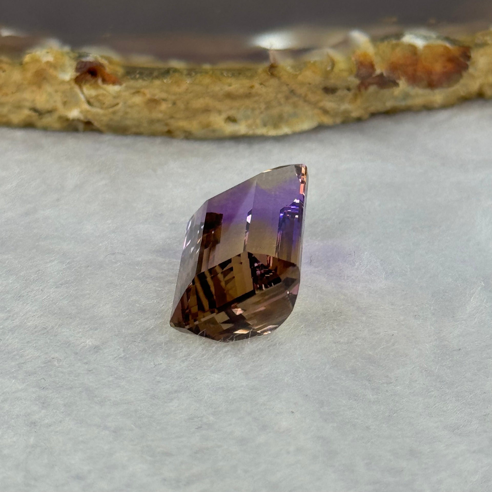 Natural Faceted Ametrine Parallelogram Shape 18.72ct 21.1 by 12.9 by 8.6mm - Huangs Jadeite and Jewelry Pte Ltd