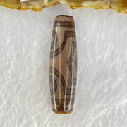 Natural Powerful Tibetan Old Oily Agate 3 Eyes Dzi Bead Heavenly Master (Tian Zhu) 三眼天诛 7.57g 39.9 by 11.3mm - Huangs Jadeite and Jewelry Pte Ltd