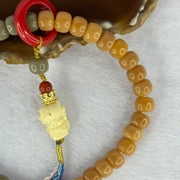 Type A Mixed Colour Bodhi Beads with Ivory Fruit 9 Tail Fox and Hong Zhu Sha Handplay 29.83g 9.4mm 36+2 Beads - Huangs Jadeite and Jewelry Pte Ltd