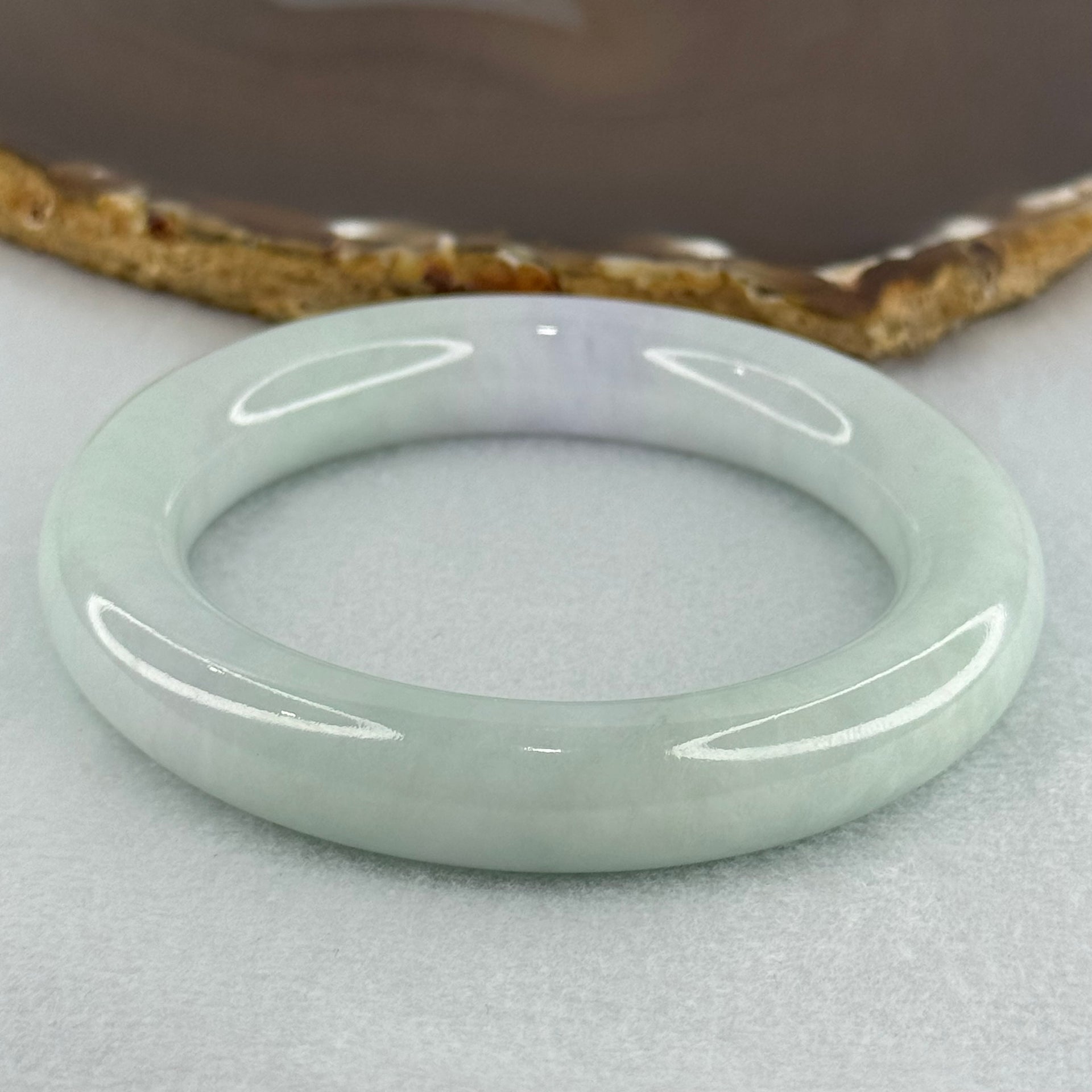 Type A Light Blueish Green and Lavender Jadeite Bangle Internal Diameter 56.7mm 82.96g 13.0 by 11.8mm (Close to Perfect) - Huangs Jadeite and Jewelry Pte Ltd