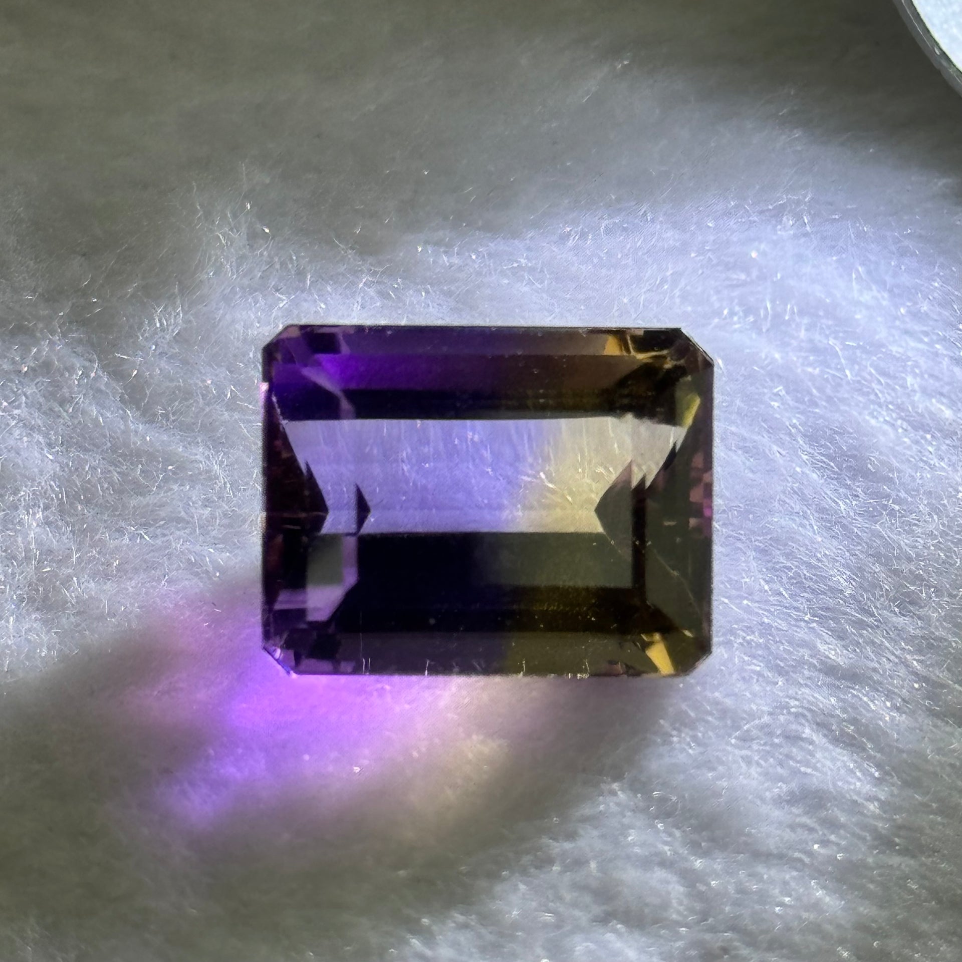 Natural Faceted Ametrine Parallelogram Shape 14.71ct 16.3 by 12.6 by 9.2mm - Huangs Jadeite and Jewelry Pte Ltd