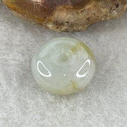 Natural Type A Jelly Light Green with Yellow Patches Jadeite Ping An Kou Pendant | 12mm Plump Translucent Jade Peace Disc Talisman (1.87g | 12.1 x 6.2mm) - Huangs Jadeite and Jewelry Pte Ltd