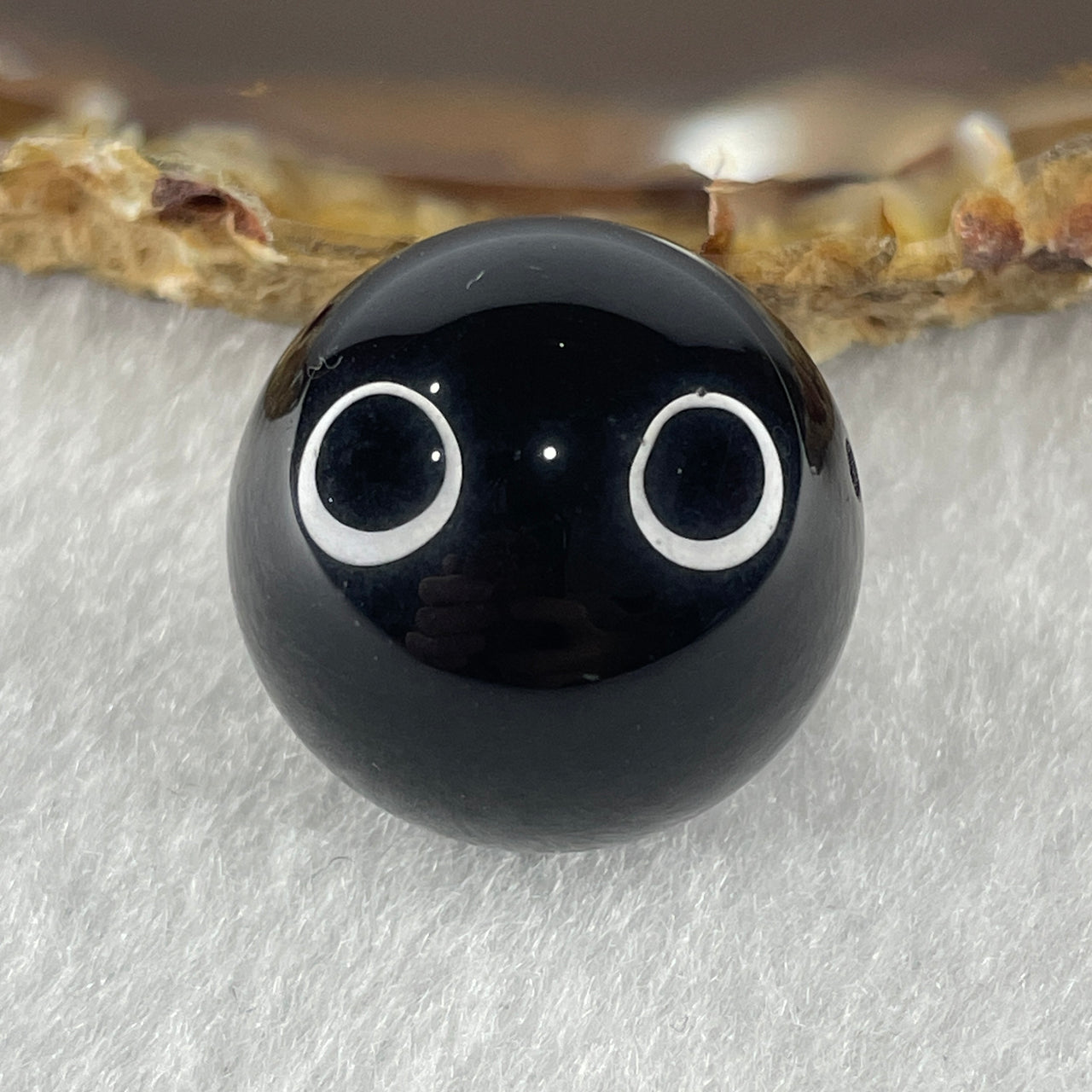 Natural Black Moldavite Meteorite Crystal Loose Single Bead 20.4mm