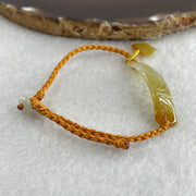 Natural Type A Yellowish with Light Green Jadeite Bamboo with Butterfly in String Bracelet 3.97g 14-16cm 39.1 by 9.1 by 2.9mm - Huangs Jadeite and Jewelry Pte Ltd