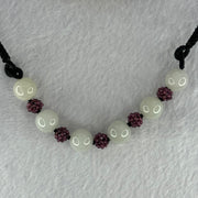 Type A Light Lavender Jadeite Beads Necklace 32.07g 13.3mm by 6 Beads - Huangs Jadeite and Jewelry Pte Ltd