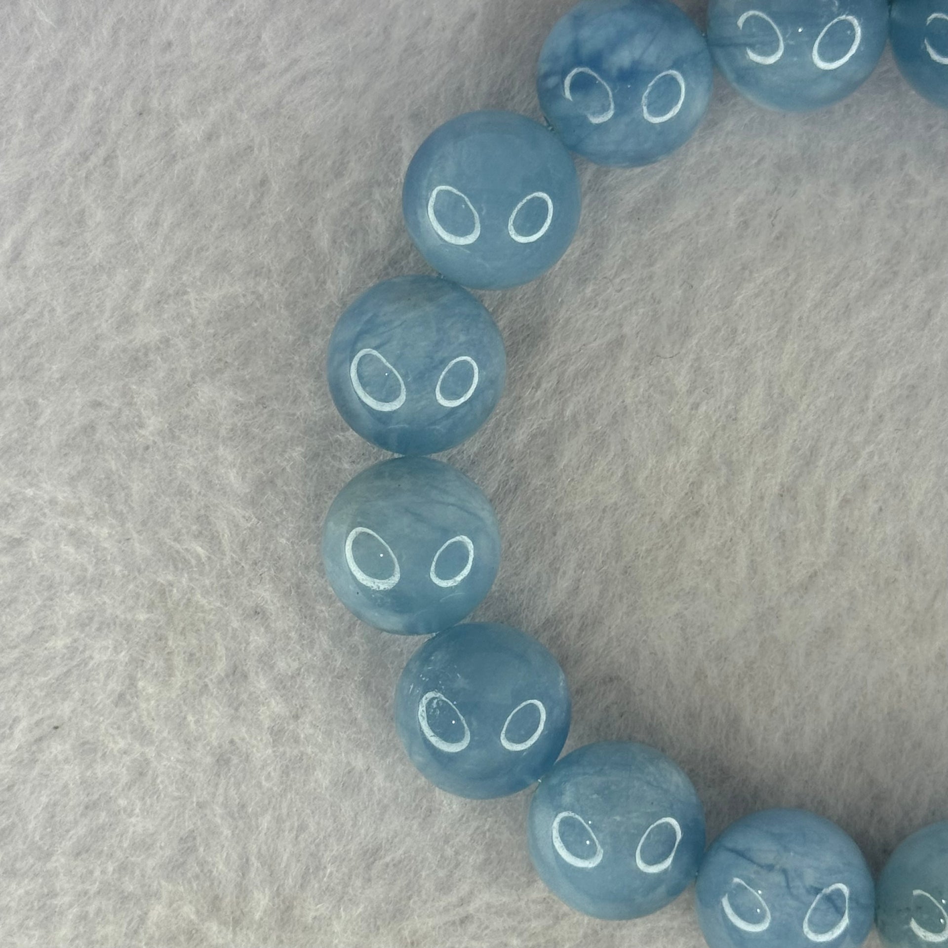 Natural Aquamarine Beads Bracelet 57.78g 17.5cm 13.9mm 16 Beads - Huangs Jadeite and Jewelry Pte Ltd