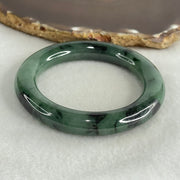 Type A Green with Dark Green Piao Hua Jadeite Bangle 55.69g Internal Diameter 52.0mm 10.0 by 11.1mm (Slight Internal Lines) - Huangs Jadeite and Jewelry Pte Ltd