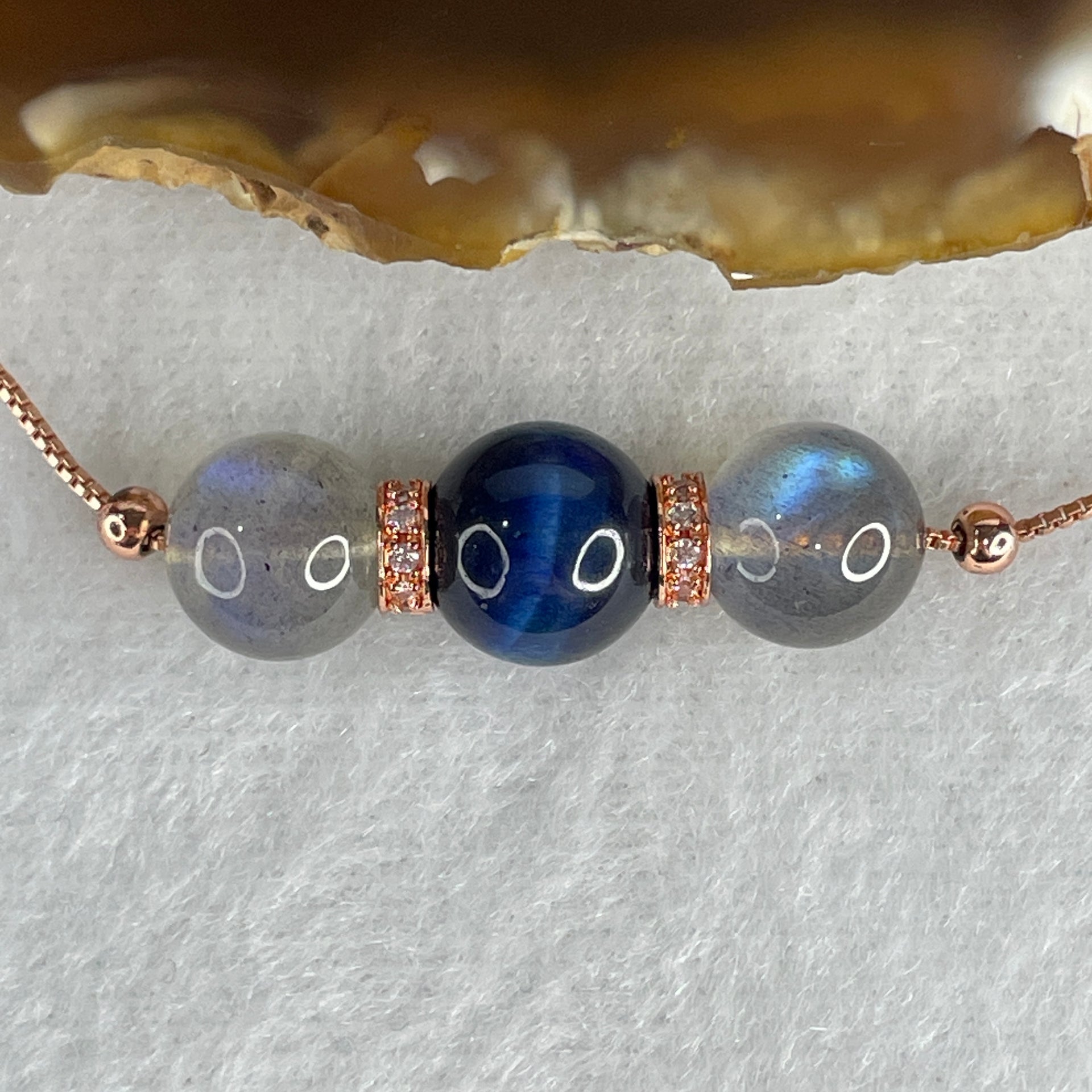 Natural-Labradorite-with-Blue-Tiger-Eyes-Quartz-Beads-Necklace-6.92g-42cm-10.4mm-1-Bead-9.7mm-2-Beads-Huangs-Jadeite-and-Jewelry-Pte-Ltd