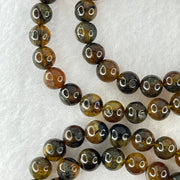 Natural Brownish Yellow Flower Medicine Amber Beads Necklace 26.96g 78cm 7.3mm - Huangs Jadeite and Jewelry Pte Ltd