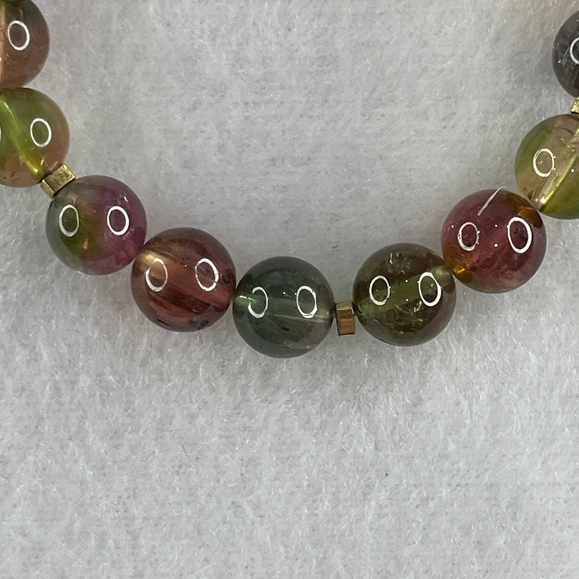 Very Good Grade Natural Tourmaline Crystal Beads with Charm Bracelet 19.74g 14cm 8.8mm 17Beads - Huangs Jadeite and Jewelry Pte Ltd
