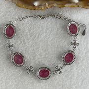 Certified Man Made Ruby Bracelet with Cubic Zirconia9.50g 10.0 by 8.0 by 3.0mm - Huangs Jadeite and Jewelry Pte Ltd