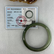 Type A Dark to Light Green Jadeite Bangle Internal Diameter 57.6mm 52.17g 13.3 by 7.4mm (Slight Internal Lines) - Huangs Jadeite and Jewelry Pte Ltd